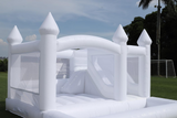 White wedding bouncy castle with slide (15x15x15)