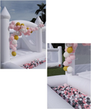 White wedding bouncy castle with slide (15x15x15)