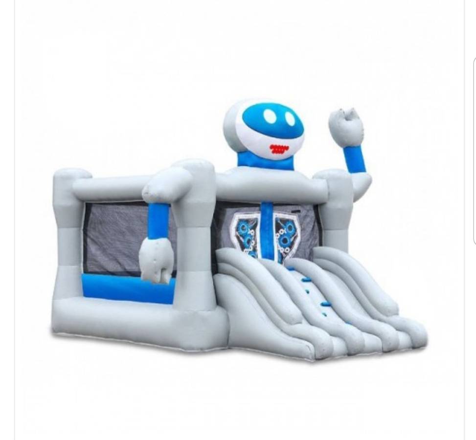 Mr Roboto Bouncy Castle and Slide (19' x 13' x 13') All Day Rental