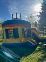 Birthday cake bouncy castle and slide (30x20x18)