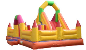 Multi Colour Obstacle Course and Slide