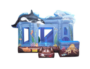 Ocean Bouncy Castle & Slide (17' x 15' x 13') All Day Rental