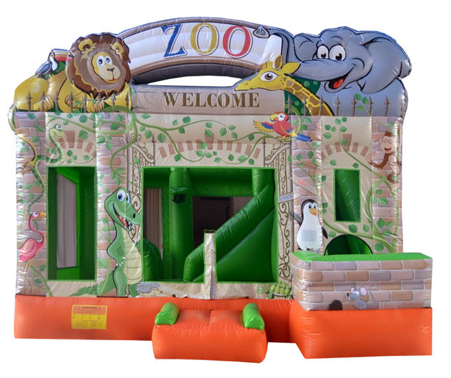 Zoo Bouncy Castle & Slide (13' x 13' x 13') All Day Rental